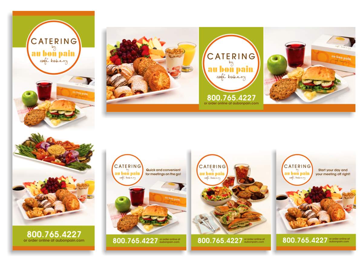 Marketing and catering promotional poster series for fast casual dining restaurants