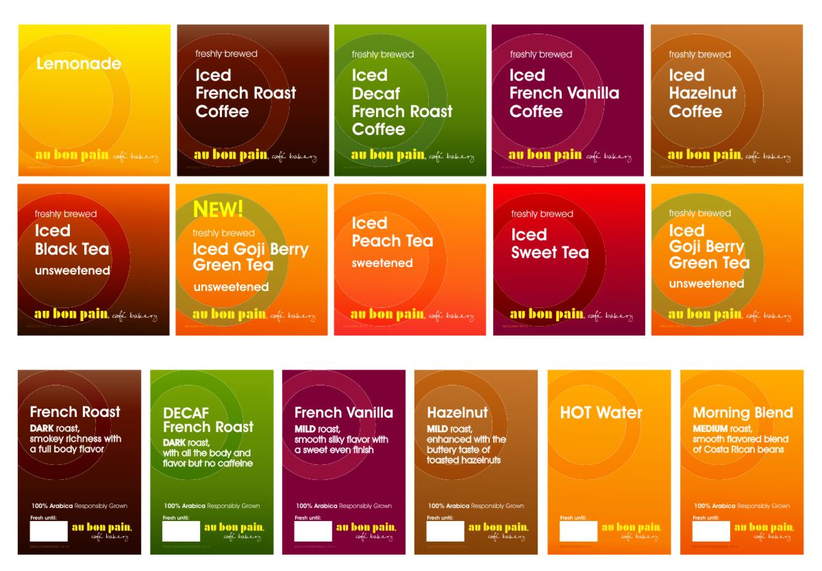 Graphic Designs for beverage dispenser flavor labeling 